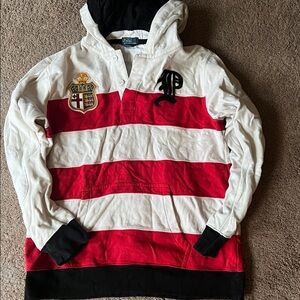Polo by Ralph Lauren Red and White Striped Hoodie
